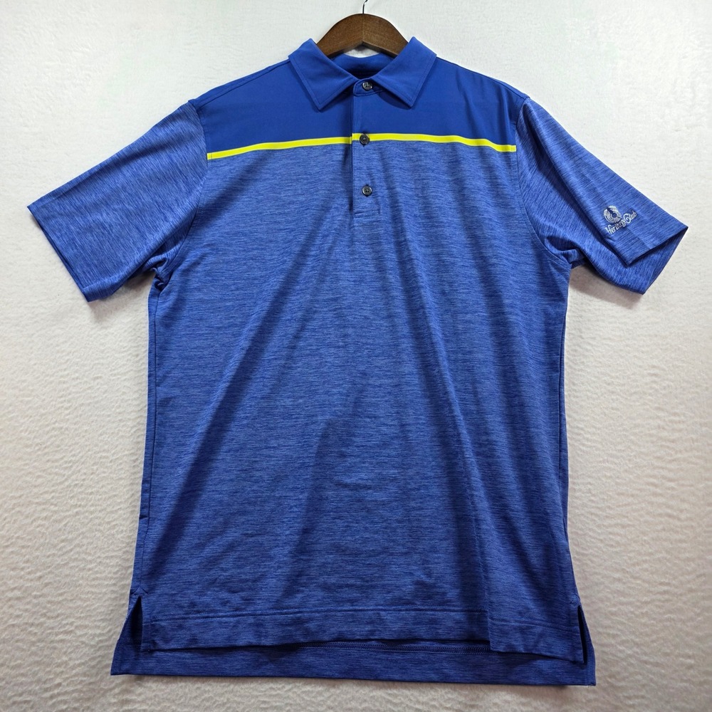 FootJoy Mens Blue Space Dye Golf Polo Shirt Heritage Club Size‎ M 28062